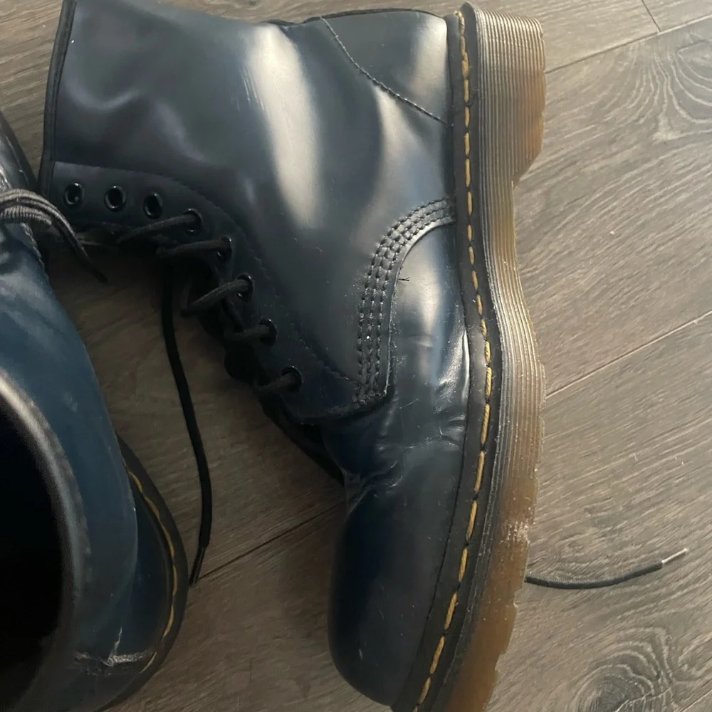 Dr. Martens 8-Eye dark blue Leather Combat Boots